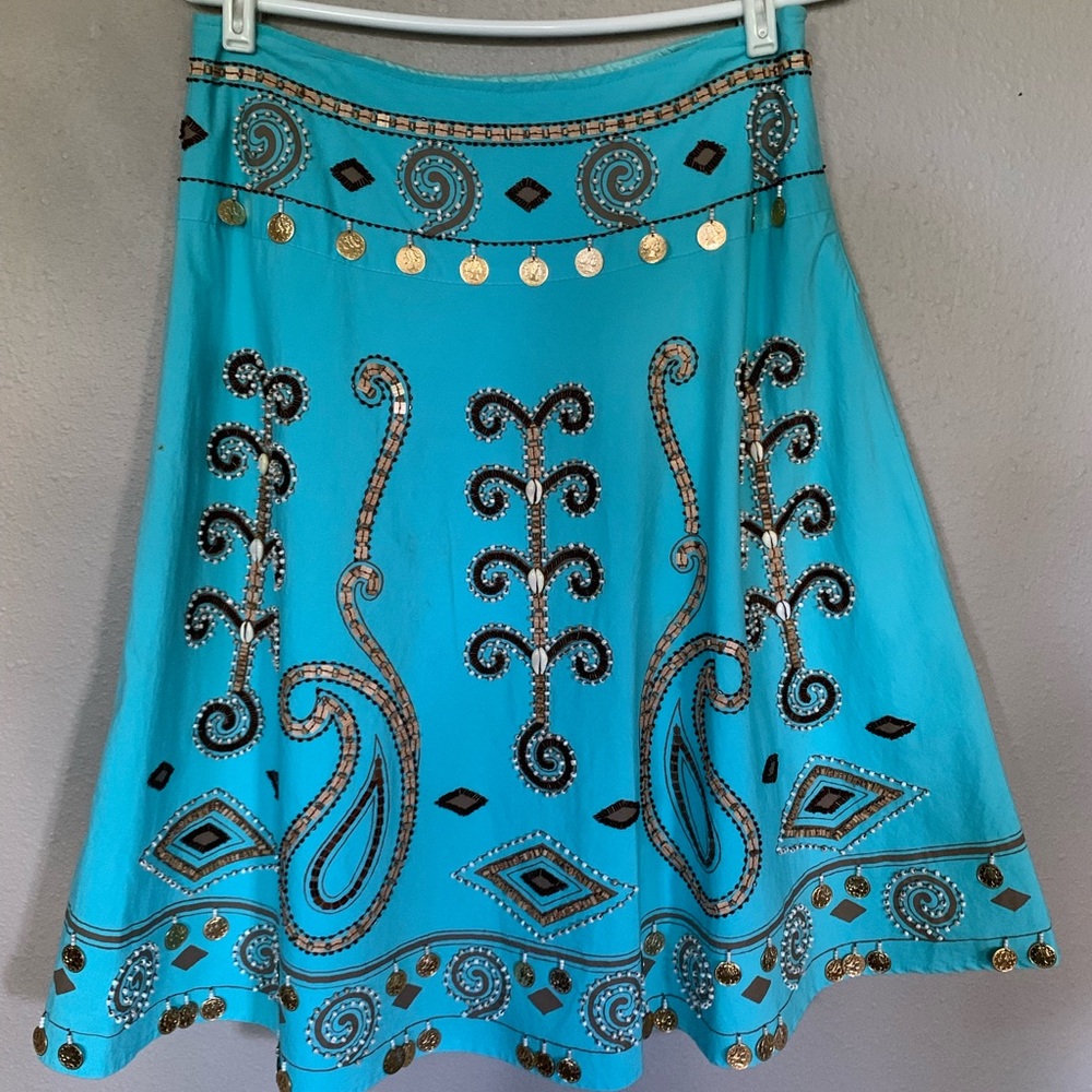 Embellished Turquoise Skirt